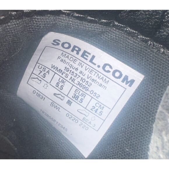 Sorel Lennox Waterproof Lace-Up Combat Boots Gray Leather Size 7.5 rugged hiking - Picture 10 of 10